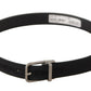 Elegant Black Canvas & Leather Belt