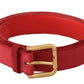 Elegant Red Suede Designer Belt