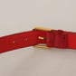 Elegant Red Suede Designer Belt