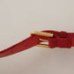 Elegant Red Suede Designer Belt