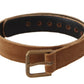 Elegant Engraved Buckle Leather Belt