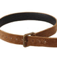 Elegant Engraved Buckle Leather Belt