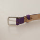 Elegant Purple Leather Belt with Logo Buckle