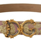 Chic Gold and Pink Leather Belt