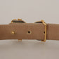 Chic Gold and Pink Leather Belt