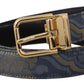 Elegant Navy Blue Leather Belt