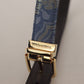 Elegant Navy Blue Leather Belt