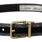 Elegant Navy Blue Leather Belt