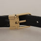 Elegant Navy Blue Leather Belt