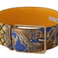 Elegant Blue Leather Belt with Metal Buckle