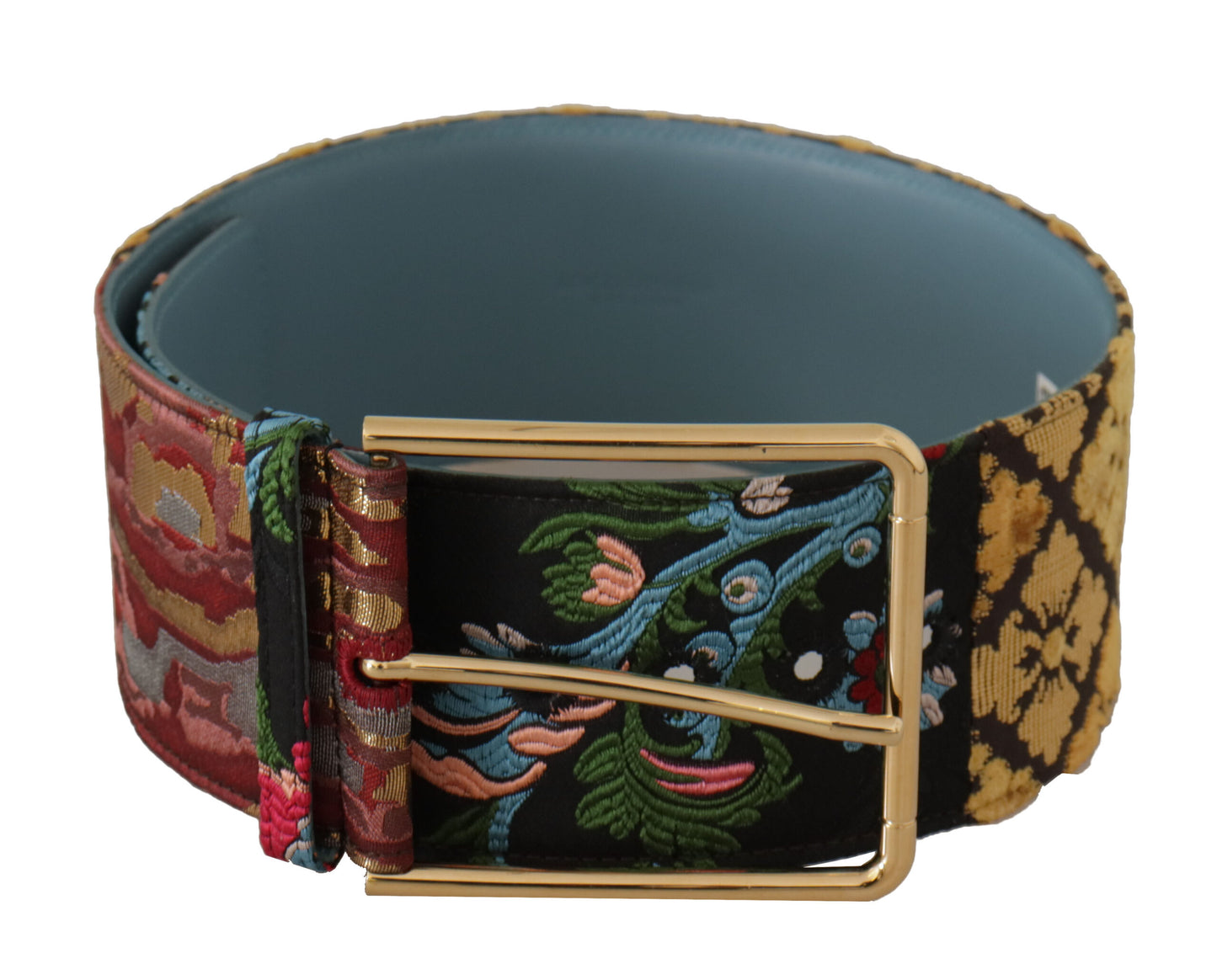 Multicolor Canvas Leather Statement Belt