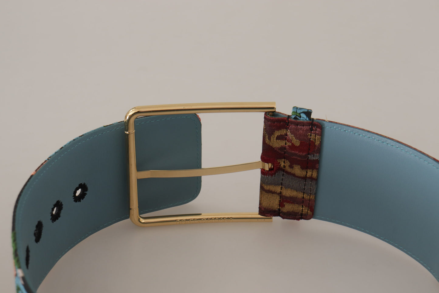 Multicolor Canvas Leather Statement Belt