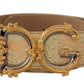 Elegant Leather Belt with Logo Buckle