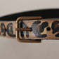 Elegant Leather Engraved Buckle Belt