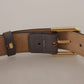 Elegant Engraved Buckle Leather Belt