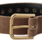 Elegant Velvet Logo Buckle Belt