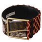 Engraved Logo Multicolor Leather Belt