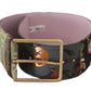 Elegant Multicolor Canvas-Leather Belt