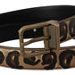 Chic Engraved Logo Leather Belt