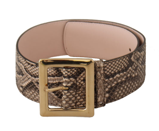 Elegant Leather Belt with Logo Buckle