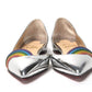 Silver Patentleather Flat Point Toe Shoe