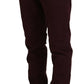 Maroon Skinny Fit Cotton Pants