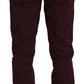 Maroon Skinny Fit Cotton Pants