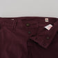 Maroon Skinny Fit Cotton Pants