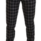 Elegant Gray Checked Gentleman's Chinos