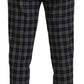 Elegant Gray Checked Gentleman's Chinos