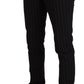 Elegant Striped Viscose Dress Pants for Men