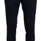 Elegant Dark Blue Slim Chino Pants