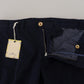 Elegant Dark Blue Slim Chino Pants