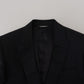 Elegant Martini Style Black Formal Blazer