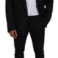 Elegant Black Martini Wool Blazer