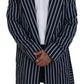 Elegant Striped Silk Blend Robe