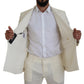 Elegant Off White Silk-Blend Suit