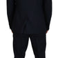 Elegant Blue Martini Wool-Silk Blend Suit