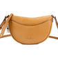 Dover Small Luggage Pebbled Leather Half Moon Crossbody Bag Purse