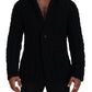 Elegant Black Wool-Cashmere Blend Cardigan