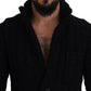 Elegant Black Wool-Cashmere Blend Cardigan