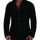 Elegant Black Wool-Cashmere Blend Cardigan