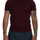 Elegant Maroon Crew Neck Casual Tee