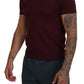 Elegant Maroon Crew Neck Casual Tee