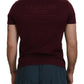 Elegant Maroon Crew Neck Casual Tee