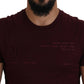 Elegant Maroon Crew Neck Casual Tee