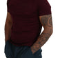 Elegant Maroon Crew Neck Casual Tee