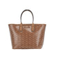 Jodie Small Jacquard Logo Recycled Polyester Tote Handbag Luggage Brown