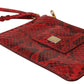 Elegant Red Leather Ayers Snake Clutch