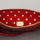 Elegant Red Leather Ayers Snake Clutch